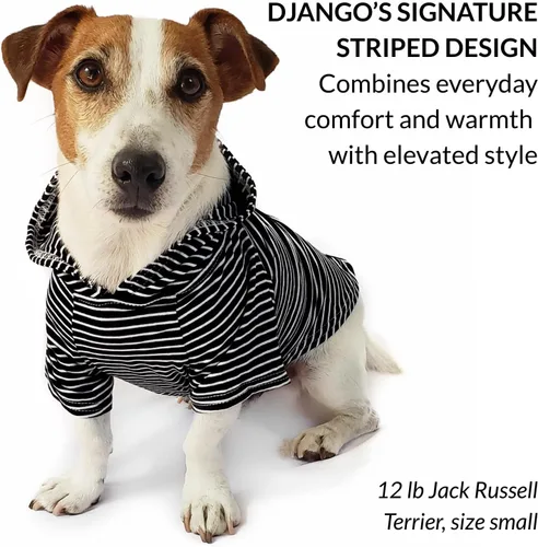 Miniatura 7 de DJANGO Sudadera con capucha para perro, cálido, ligero, suave y elástico para perro, con capucha, orificio para arnés y cintura elástica, sudadera