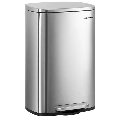 Miniatura 24 de SONGMICS Bote de basura de 13 galones (50 litros), cubo de basura de cocina de acero inoxidable, cubo de basura para reciclaje o basura, cierre Azul