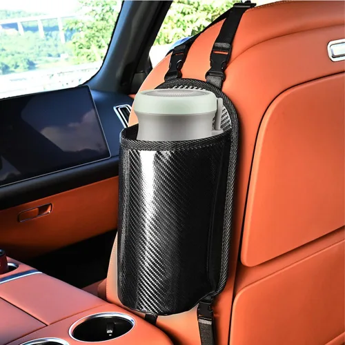 Expansor grande para portavasos de automóvil, bolsa colgante de almacenamiento lateral del asiento, bolsa colgante de fibra Mertial para botellas de