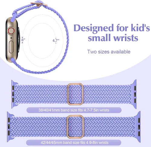 Miniatura 2 de Correa elástica trenzada compatible con Apple Watch Series 11/10/9/8/7/6/5/4/3/2/1 SE3/2/1 de 1.496 pulgadas, 1.575 pulgadas, 1.614 pulgadas, 1.654