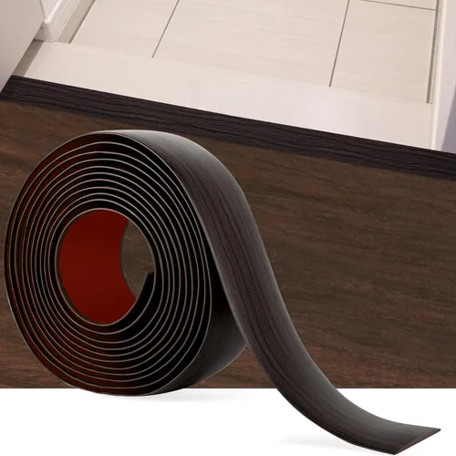 Miniatura 15 de Tira de transición de suelo de 5 pies, autoadhesiva, cubierta de vinilo, tira de transición divisora plana, diseño de grano de madera para huecos