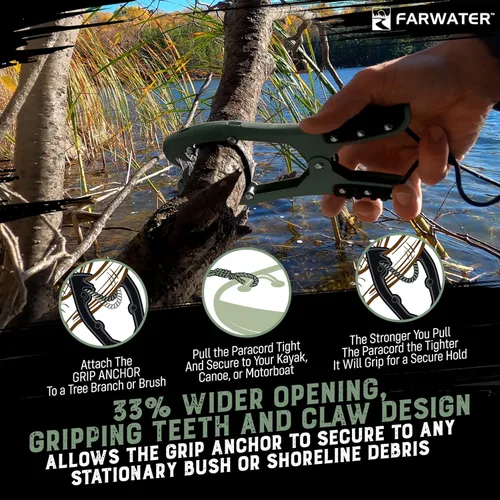 Miniatura 5 de Empuñadura de anclaje para canoa – barco, tubo de flotador y accesorios de pesca en kayak, equipo de kayak – Anclaje de abrazadera de cepillo
