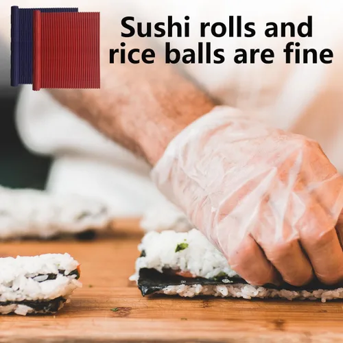 Miniatura 5 de 2 alfombrillas de silicona para sushi, tapete de silicona antiadherente, rodillo de sushi de sílice duradero, reutilizable y fácil de limpiar