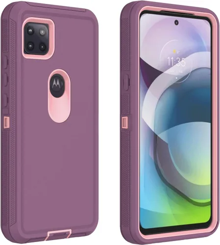 Miniatura 9 de Funda para Motorola Moto One 5G Ace, funda resistente de poliuretano termoplástico suave, policarbonato duro, resistente, a prueba de golpes, a Negro