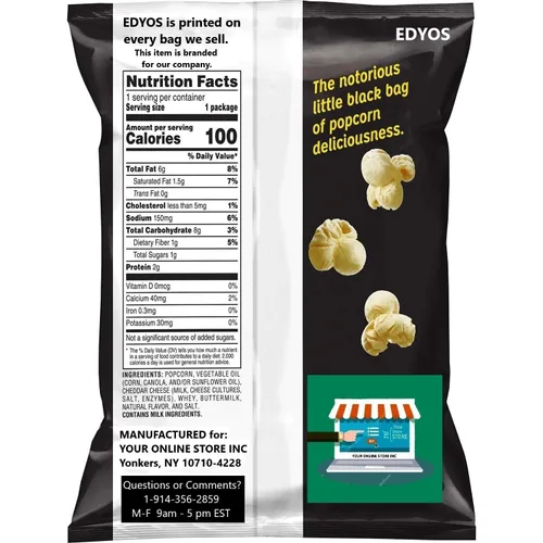 Miniatura 2 de QT Limited Palomitas de maíz cheddar blanco, 0.625 onzas, 10 unidades, 0.06 onzas (paquete de 10)