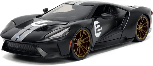 Jada Toys Big Time Muscle 1:24 2017 Ford GT - Coche fundido a presión con rayas negras/blancas, juguetes para niños y adultos