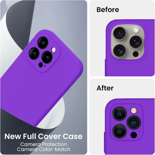 Miniatura 3 de FireNova Funda diseñada para iPhone 15 Pro, funda de silicona mejorada [protección de cámara], forro interior de microfibra antiarañazos, 6.1
