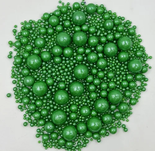 Miniatura 2 de Sentovac Green Pearls - Mezcla de chispas Gránulos comestibles para pasteles, 1 botella de 4.23 onzas / 4.23 oz para bodas, fiestas, hornear