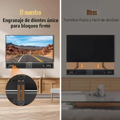 Miniatura 3 de ELIVED Soporte para barra de sonido, soporte de TV para barra de sonido, para montaje encima o debajo de TV, se adapta a la mayoría de barras