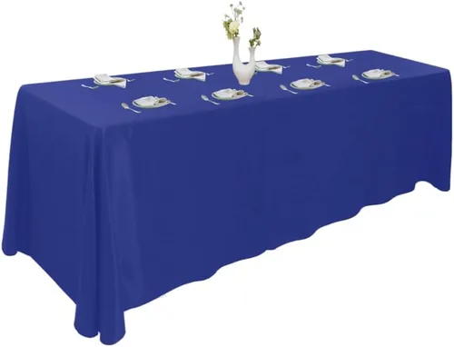 Miniatura 8 de Urby Mantel negro para mesas rectangulares de 6 a 8 pies con capacidad para 6 a 8 personas, manteles de mesa de tela para fiestas de 6 a 8 sillas