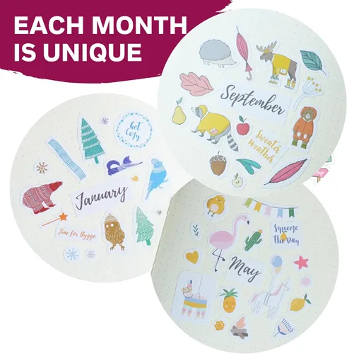 Miniatura 7 de Sunny Streak - Calcomanías para planificador de temporada y días festivos, 16 hojas, bonitas calcomanías personalizadas, suministros divertidos