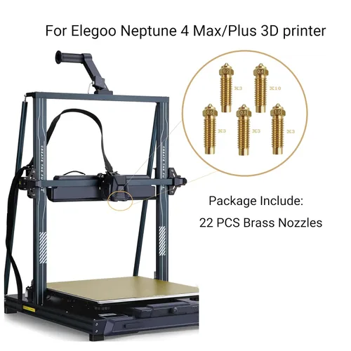 Miniatura 6 de Kit de 22 boquillas de barra para Neptune 4 Plus, impresora 3D, 10 piezas de 0.016 in y 3 boquillas de 0.008 in, 0.024 in, 0.031 in, 0.039 in, kit