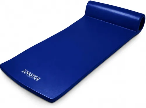 TRC Recreation Sunsation 1.75" Thick Foam Pool Float Lounger w/ Headrest for Lounging & Sunbathing in Swimming Pools, Beaches & Lakes, 70" x 26 Azul