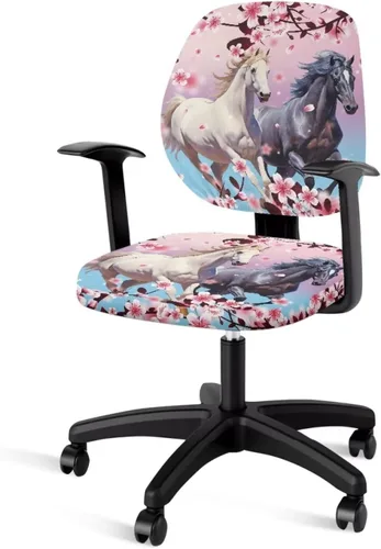 Miniatura 32 de Funda para silla de oficina, con temática de playa, funda elástica para silla de oficina, funda elástica de 2 piezas, funda para silla