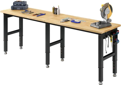 Miniatura 21 de SPECRAFT Banco de trabajo ajustable de 2 niveles de 48 x 20 pulgadas con 4 salidas de CA y 2 puertos USB, banco de trabajo resistente de capacidad