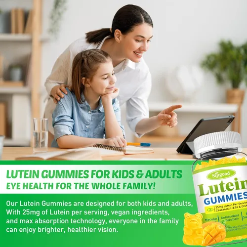 Miniatura 6 de Suplementos de luteína y zeaxantina, gomitas con astaxantina y extracto de arándano, vitaminas oculares con omega-3, vitaminas A, C, E, D3 y zinc