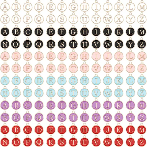 Miniatura 14 de SANNIX 156 piezas/6 juegos alfabeto ABC letras Charms Capital A-Z Charms DIY pulsera collar colgantes con 200 piezas abiertos Jump anillos