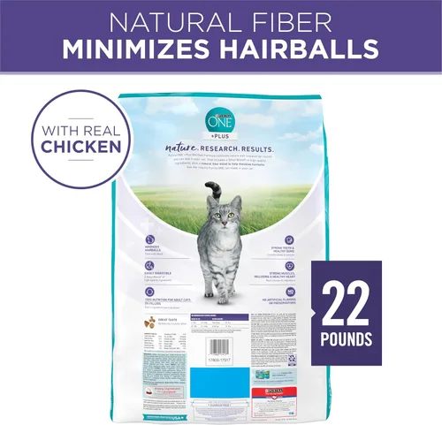 Miniatura 8 de Purina ONE Alimento natural para gatos para control de bolas de pelo, fórmula +PLUS Hairball - Bolsa de 22 libras