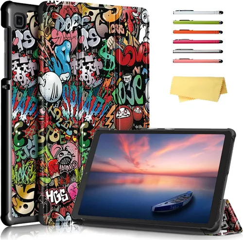Miniatura 17 de Funda para Samsung Galaxy Tab A7 Lite de 8.7 pulgadas modelo 2021 (SM-T220/T225/T227), soporte de visión multiángulo, cartera delgada con bolsillos