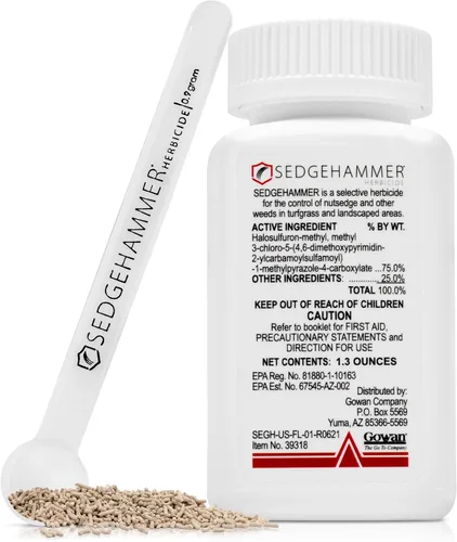 Herbicida Sedgehammer - 1 paquete de 1.33oz de botella de herbicida post-emergente para juncos hecho en EE. UU. para céspedes - Herbicida seguro
