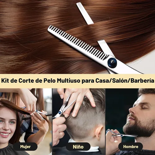 Miniatura 6 de YUQGAOP Juego de Tijeras para Cortar Cabello, Tijeras Profesionales de Acero Inoxidable para Cortar Cabello, Tijeras de Peluquero para Cortar
