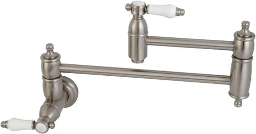 Miniatura 4 de Kingston Brass KS3103BPL - Grifo de cocina para relleno de olla de montaje en pared, latón antiguo