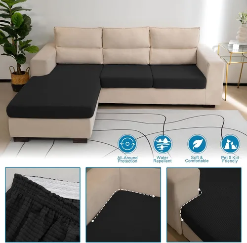Miniatura 4 de Funda repelente al agua para cojín de sillón, funda elástica para respaldo individual de sofá seccional, funda para sofá en forma de L para mascotas
