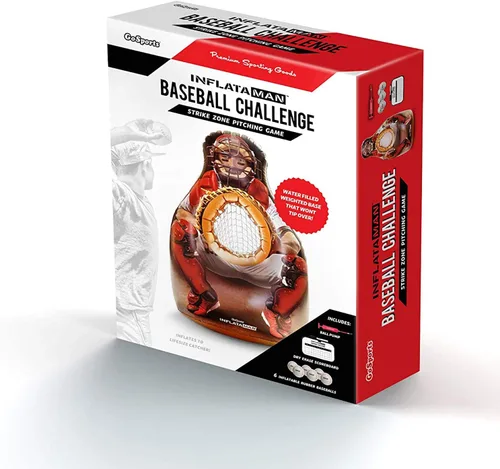 Miniatura 6 de GoSports Inflataman Baseball Toss Challenge - Juego de lanzamiento de zona de strike con atrapador inflable