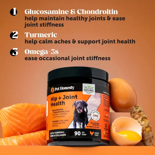 Miniatura 3 de PetHonesty - Masticables suaves para la salud de cadera y articulaciones en perros, suplemento para articulaciones con glucosamina, condroitina