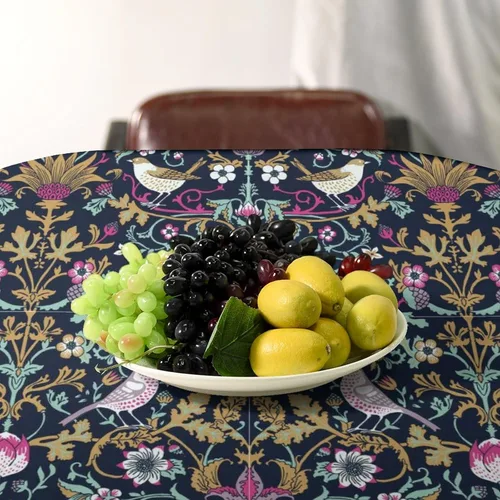 Miniatura 279 de Mantel Floral Retro de Pájaros, Diseño Original Bohemio William Morris Estampado Cubierta de Mesa para Hogar Picnic Fiesta Comedor Cocina William