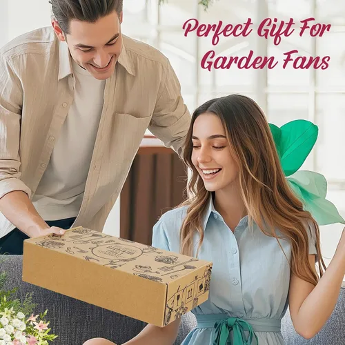 Miniatura 2 de Housolution Juego de herramientas de jardinería, 10 piezas de acero inoxidable resistente con mango de goma suave antideslizante con bolsa de jardín