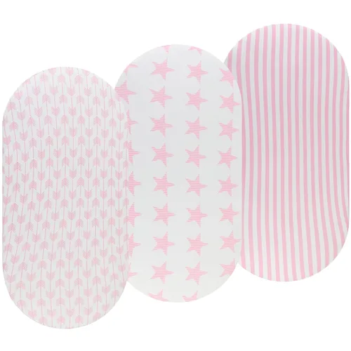 Miniatura 10 de Onacosht Juego de sábanas de moisés, paquete de 3 unidades para bebé, sábana bajera ajustable de punto suave elástica universal para colchón Floral