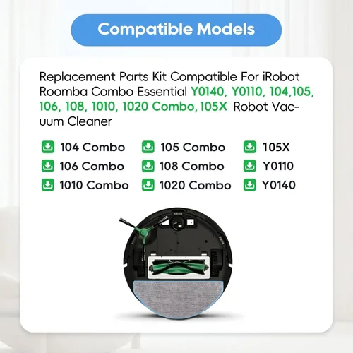 Miniatura 2 de Piezas de repuesto compatibles con iRobot Roomba Combo Essential Series (RVG-Y1), Y0140, Y0110, 105X, 104/105 / 106/108 / 1010/1020 Combo, 1 cepillo