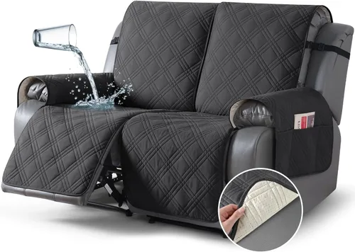 Miniatura 12 de TAOCOCO Fundas para Sillón de Dos Plazas Reclinable 100% Impermeables, Fundas Divididas para Loveseat Reclinable, Funda Antideslizante para Sofá