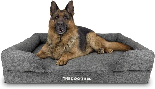 Miniatura 43 de The Dog's Bed - Cama ortopédica de espuma viscoelástica para perros medianos, colchón de soporte de alta densidad, entrada frontal baja, funda negro
