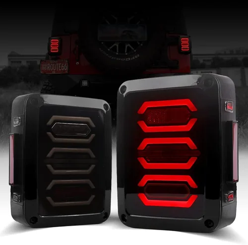 Miniatura 6 de Luces traseras mejoradas para Jeep Wrangler JK JKU 2007-2018, [JK upgrade JL] [lente ahumada] [Plug n Play] Accesorios
