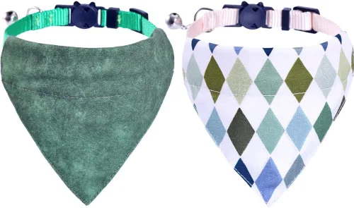 Miniatura 22 de Collares de gato KZHAREEN para Pascua, separables con bandana y campana, collar ajustable para gatito, perrito pequeño, niñas y niños Pascua-2