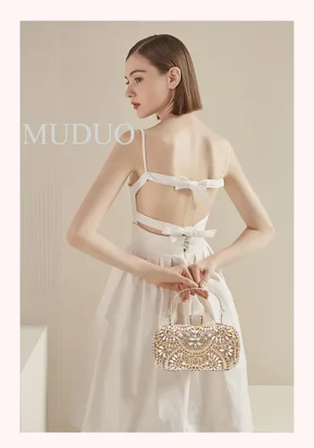 Miniatura 3 de Bolsos de mano de noche, bolso de mano para mujer, boda, graduación, fiesta, regalo de Navidad y fiesta de Navidad, dorado (G-Gold)
