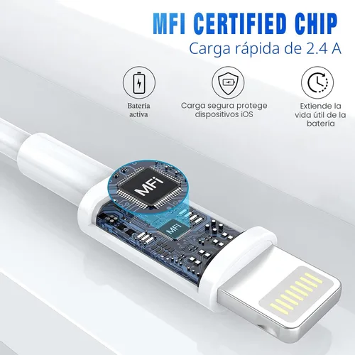 Miniatura 3 de Cable de carga rápida para iPhone [Certificado MFi de Apple] Paquete de 3 cables de 3 pies USB-A a Lightning, cable de carga para iPhone compatible