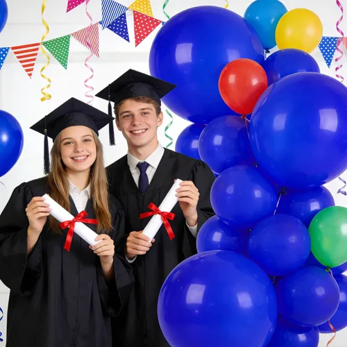 Miniatura 5 de 32 globos grandes de color azul oscuro de 18 pulgadas, globos redondos de látex grandes para decoración de cumpleaños y bodas (azul oscuro)