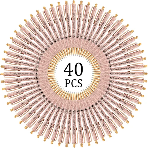 Miniatura 84 de Hasta 100 bolígrafos personalizados con nombre a granel, bolígrafo con purpurina de impresión personalizada, grabado gratis, texto con logotipo