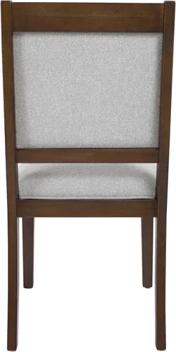 Miniatura 46 de Homepop Silla de comedor con detalles festoneados, sillas de comedor Parsons tapizadas, muebles decorativos para el hogar, tejido gris claro