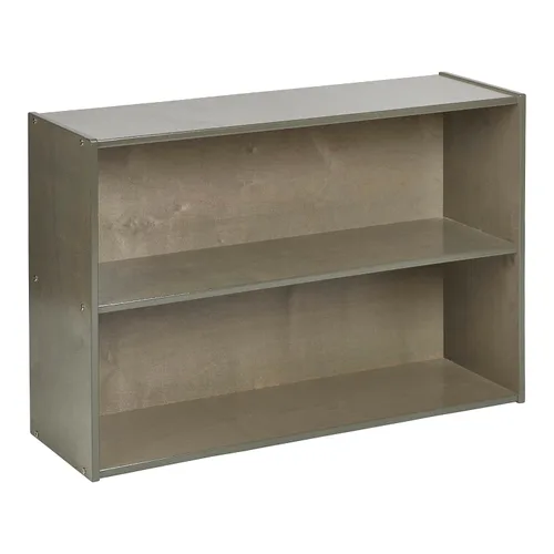 ECR4Kids Streamline - Armario de almacenamiento de 2 estantes de una cara, 24 pulgadas, muebles de aula, gris lavado