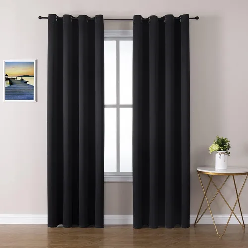Miniatura 102 de ChrisDowa - Cortinas de cenefa pequeñas para cocina, cortinas cortas con ojales y aislamiento térmico para oscurecer la sala y habitación