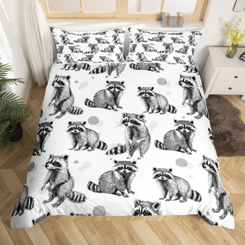 Miniatura 17 de Erosebridal Juego de ropa de cama de hurón para niños, funda de edredón de animales salvajes, bonita funda de edredón de vida silvestre para niños