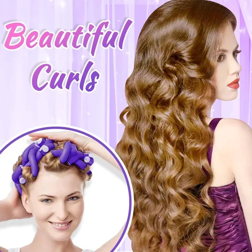 Miniatura 2 de 30 rizadores de pelo de espuma pequeños, 9.45 pulgadas de largo x 0.47 pulgadas de diámetro, varillas flexibles sin calor para cabello corto, Morado