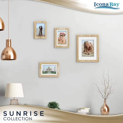 Miniatura 7 de Icona Bay - Portarretratos marrón ceniza de 4 x 6 pulgadas - Compuesto de madera maciza pintada de una pieza, casa de campo moderna - Colección