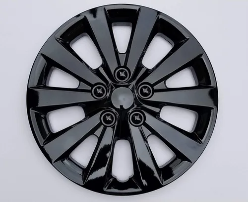 Miniatura 2 de Tapacubos de rueda para Nissan Sentra 2013-2019; 16 pulgadas; 10 radios; negro brillante; plástico; juego de 4; clip de acero de resorte; no es un
