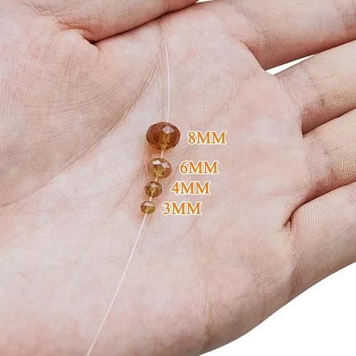Miniatura 4 de 786 cuentas de cristal de 4 tamaños, cuentas de cristal Rondelle facetadas, cuentas de cristal Briolette, cuentas espaciadoras para pulseras, Ámbar