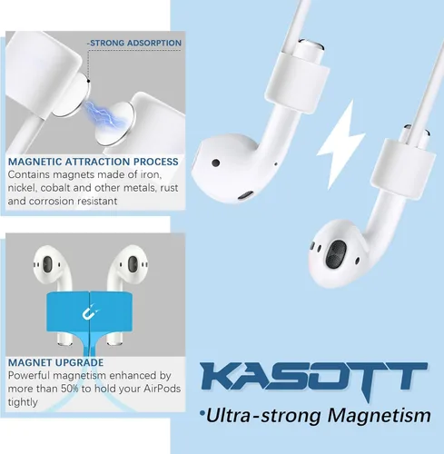 Miniatura 5 de KASOTT Ultra Strong Magnetic AirPods Straps,Neck Rope Cord,Anti-Lost Straps for Airpods 4,3,2,1&Airpods Pro 2/1 Naranja